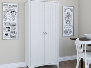Bush Furniture Salinas Kitchen Pantry Cabinet with Doors in Pure White