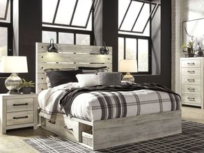 Cambeck Whitewash Panel Bedroom Set with Double Underbed Storage