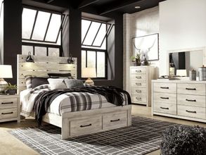 Cambeck Whitewash Panel Storage Bedroom Set
