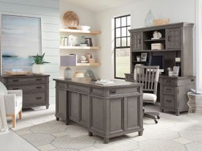 Caraway Aged Slate 66 Inch Executive Home Office Set