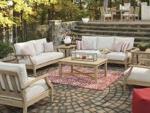 Clare View Beige Outdoor Living Room Set with Cushion