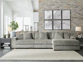 Lindyn 3-Piece RAF Sectional With Chaise In Fog