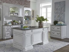 Magnolia Manor Antique White Jr Executive Home Office Set