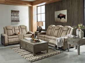 Next-Gen Durapella Power Reclining Living Room Set With Adjustable Headrest In Sand