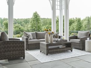 Oasis Court Gray Outdoor Set