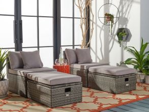 Pramla Outdoor Sette with Ottoman in Grey