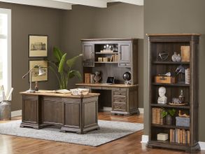 Sonoma Double Pedestal Executive Home Office Set In Brown