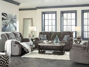 Tulen Reclining Living Room Set In Gray