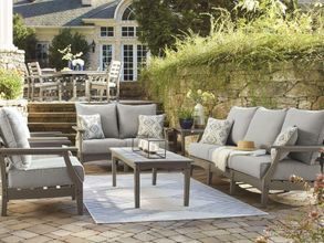 Visola Gray Outdoor Rectangular Occasional Table Set
