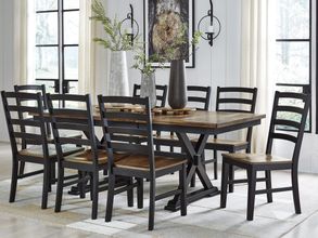 Wildenauer Brown And Black Extendable Dining Room Set