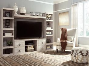 Willowton 4-Piece Entertainment Center In White Wash