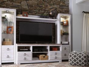 Willowton Whitewash Entertainment Wall