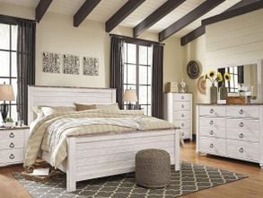 Willowton Whitewash Panel Bedroom Set