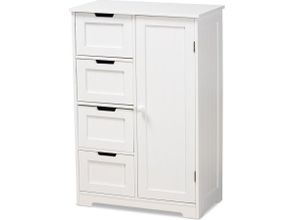 Baxton Studio Bauer 4-Drawer Bathroom Storage Cabinet in White