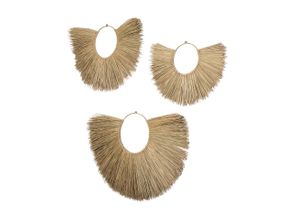 Bayu Boho Weave Fan Wall Decor Set of 3 In Seagrass