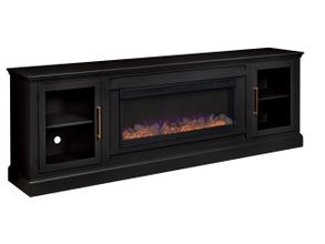 Byron 98 Inch Fireplace Console In Black