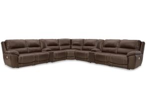 Trail Boys 2-Piece Reclining Sectional with ConsoleIn Walnut