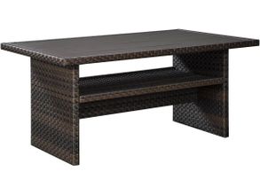 Easy Isle Dark Brown And Beige Outdoor Rectangular Dining Table