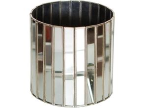 Faceted Antique Mirror Round Planter