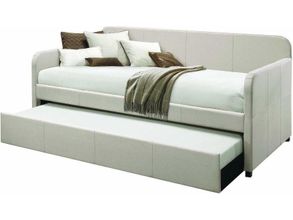 Homeroots Fabric Twin Upholstered Daybed And Trundle