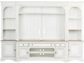 Magnolia Manor Antique White Entertainment Wall Unit