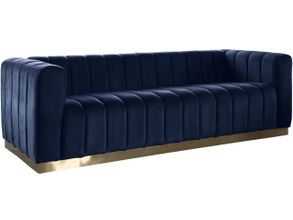 Marlon Velvet Sofa In Navy