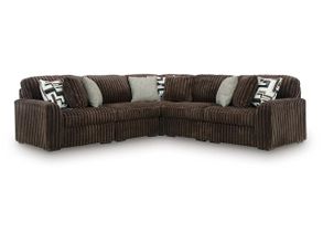 Trail Boys 2-Piece Reclining Sectional with ConsoleIn Walnut