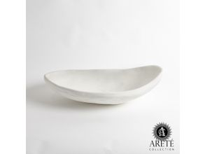 Modernist Low Bowl In White Plaster