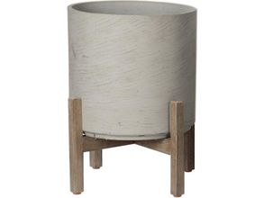 Patio Round Large Standing Pot In Cement Grey