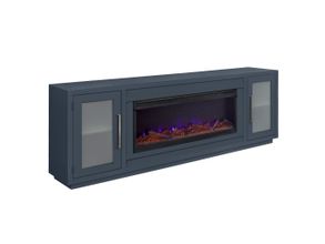 Perry 84 Inch Fireplace Console In Malta Blue