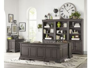 Sinclair Ash Grey L Shaped Home Office Set