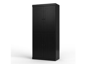 Solid Wood 32" Pantry Cabinet With 2-Drawers And Adjustable Shelves In Java