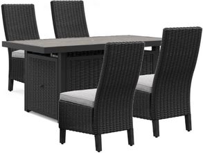 Beachcroft Outdoor Dining Set In Black and Light Gray