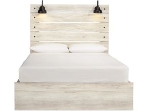 Cambeck Whitewash Queen Panel Bed with Double Underbed Storage