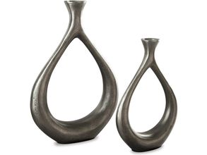 Dimaia Antique Silver Vase (Set of 2)