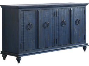 Garden Solid Wood Tv Stand In Rustic Blue