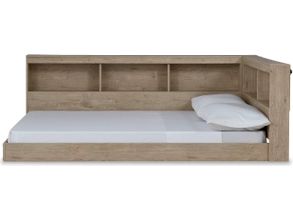 Oliah Natural Full Bookcase Storage Bed