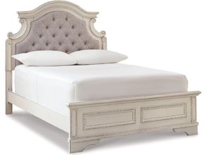 Realyn Two Tone Full Upholstered Panel Bed