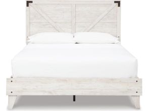 Shawburn White and Dark Charcoal Gray Queen Platform Bed