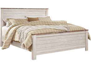 Willowton Whitewash King Panel Bed